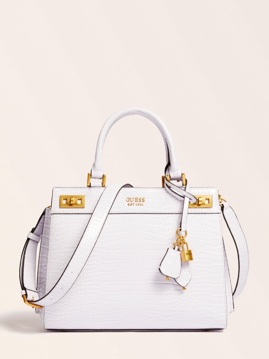 Katey Croc Print Rankinė Guess Alyvinė