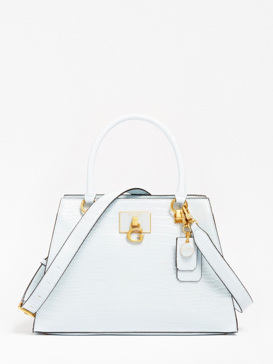 šviesiai Mėlyna Guess Stephi Croc Print Rankinė
