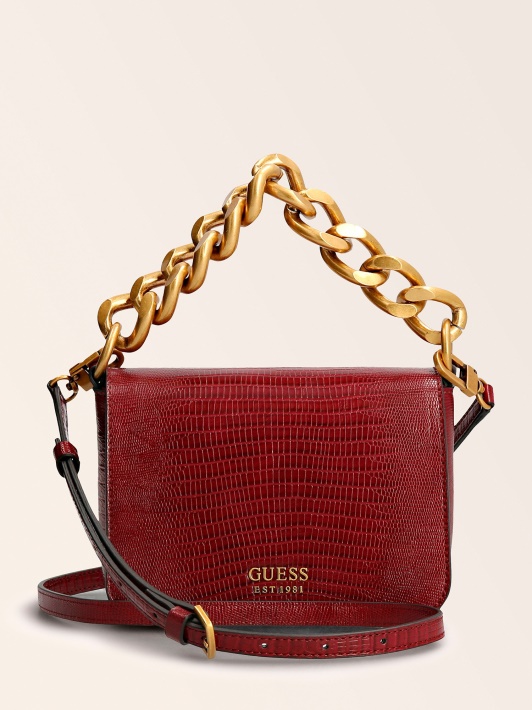 Tullia Croc Print Mini Rankinė Guess Raudona