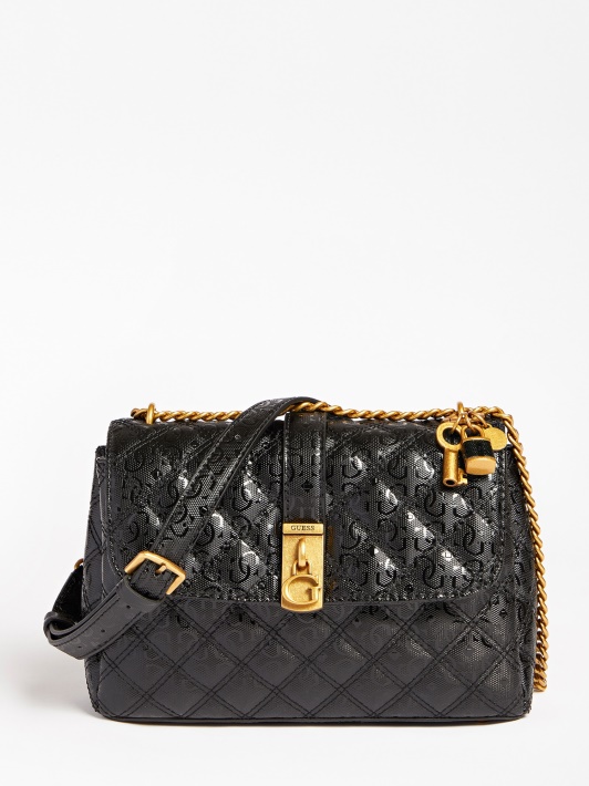 Juodas Gaia 4g Logotipas Crossbody Bag Spėlioti