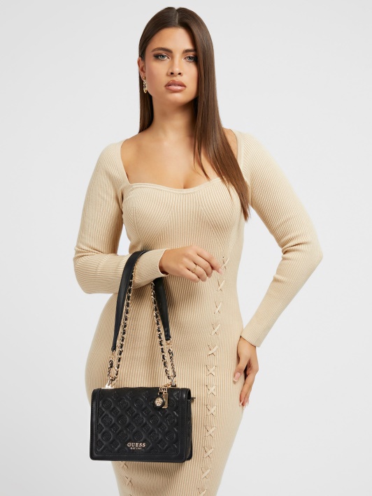 Abey įspaustas Logotipas Mini Crossbody Guess Juodas