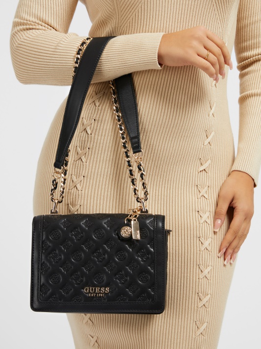 Abey įspaustas Logotipas Mini Crossbody Guess Juodas