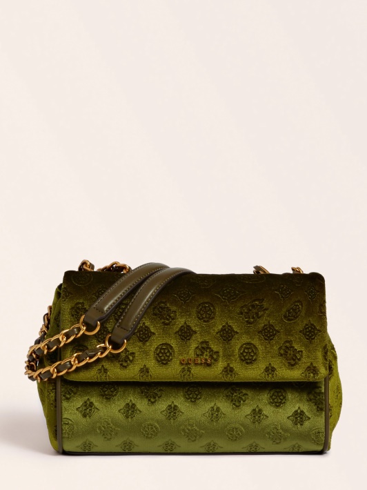 Spėk Kimi Velvet Crossbody Bag Green