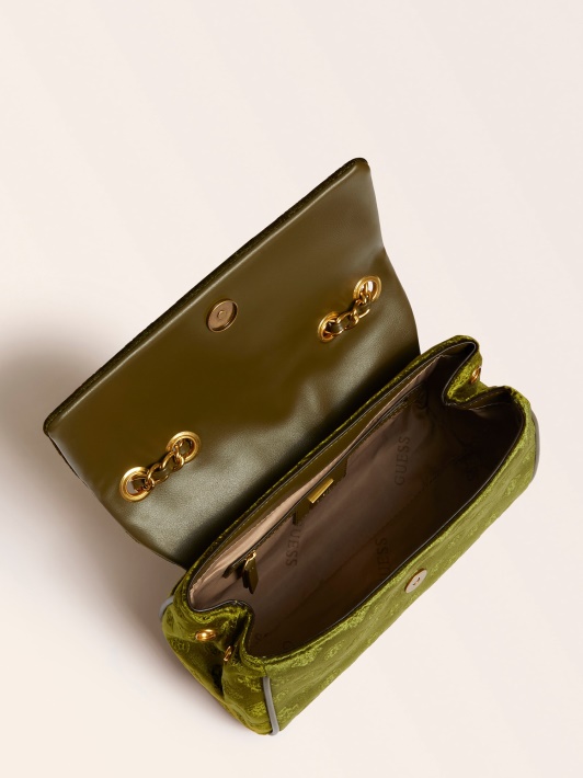 Spėk Kimi Velvet Crossbody Bag Green