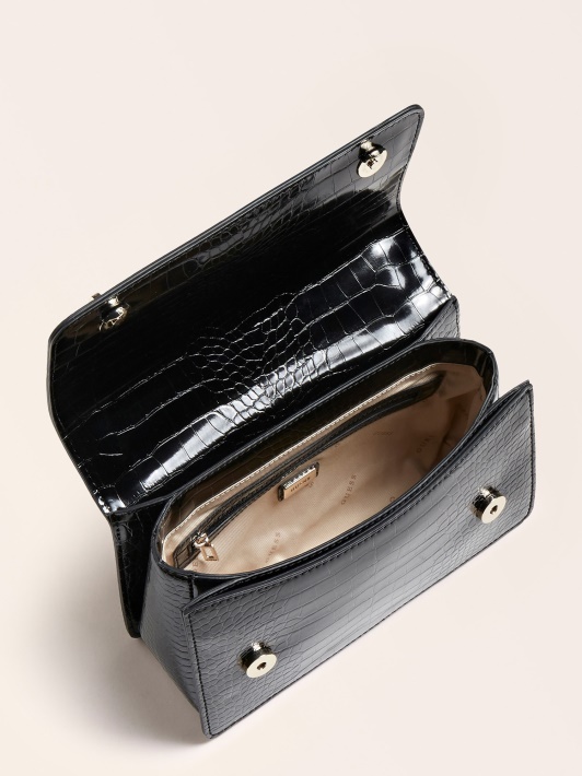 Katey Croc Print Mini Crossbody Krepšys Juodas Spėjimas
