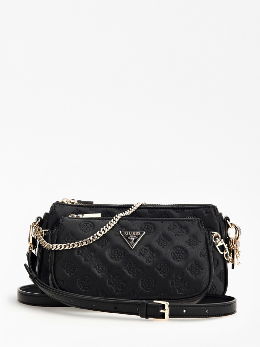 Atspėkite La Femme Su įspaudu Logotipu Mini Crossbody Juoda