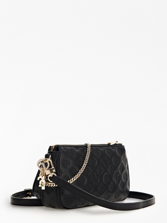 Atspėkite La Femme Su įspaudu Logotipu Mini Crossbody Juoda