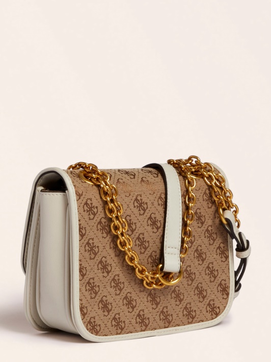 Guess Aileen 4g Logotipas Crossbody Bag Baltas