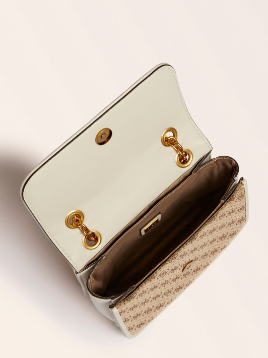 Guess Aileen 4g Logotipas Crossbody Bag Baltas