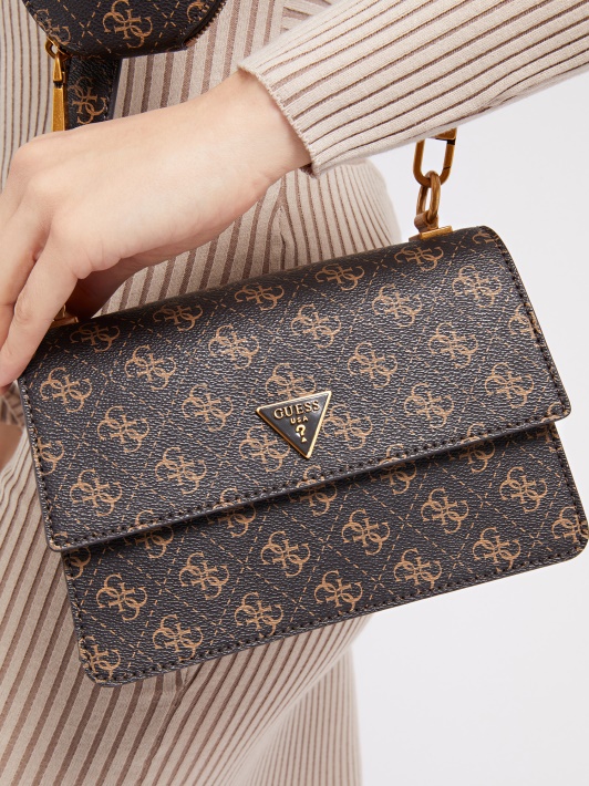 Atspėti Alexie 4g Logotipas Mini Crossbody Bag Ruda