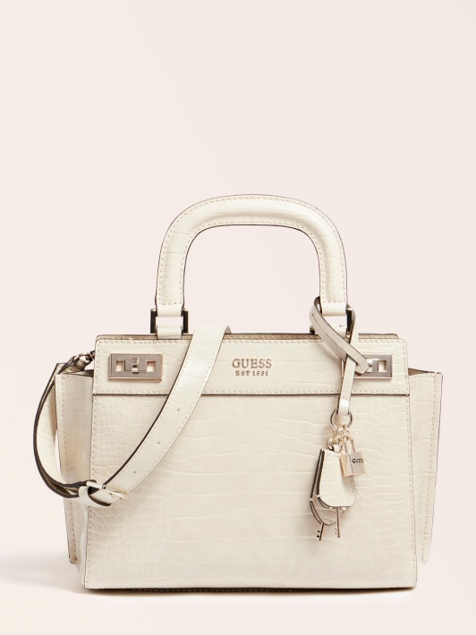 Katey Croc Print Rankinė Guess Balta