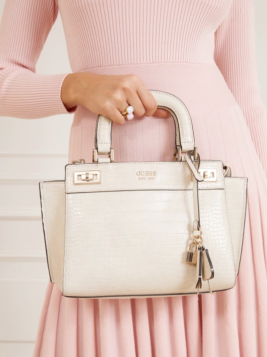 Katey Croc Print Rankinė Guess Balta