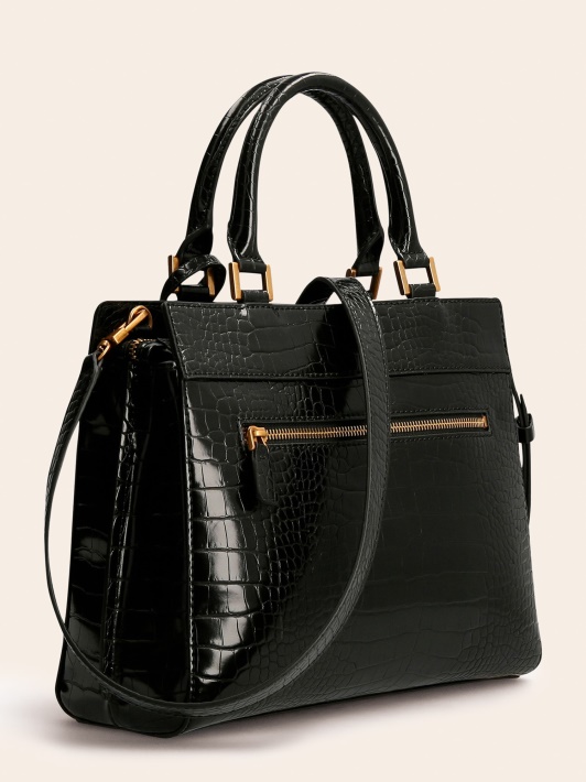 Juoda Guess Katey Croc Spausdinimo Rankinė