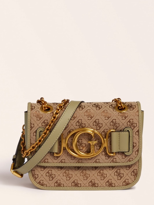 Guess Aileen 4g Logotipas Crossbody Bag Green
