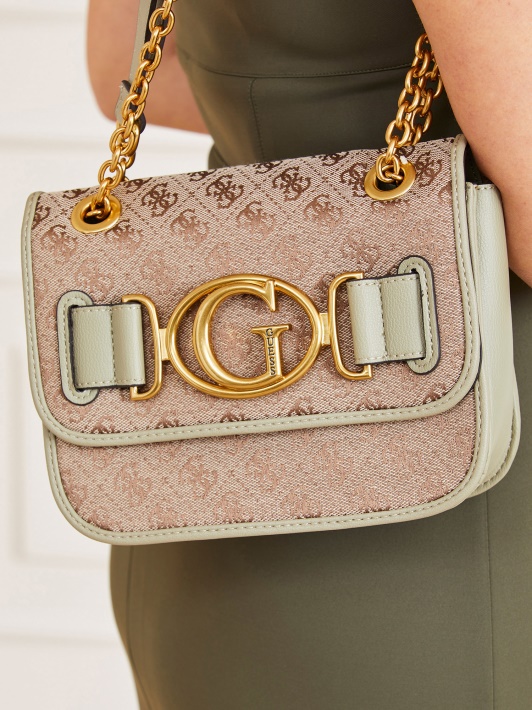 Guess Aileen 4g Logotipas Crossbody Bag Green