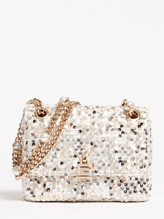 Smėlio Spalvos Atspėti Virtualus Blizgučiai Mini Crossbody Krepšys