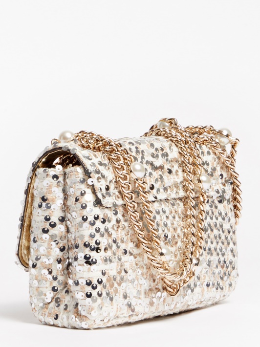 Smėlio Spalvos Atspėti Virtualus Blizgučiai Mini Crossbody Krepšys