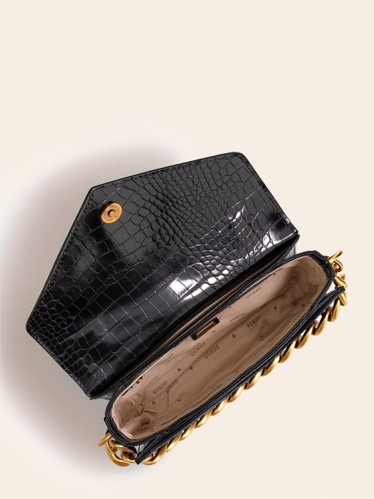 Atspėti Retour Croc Print Mini Rankinė Juoda