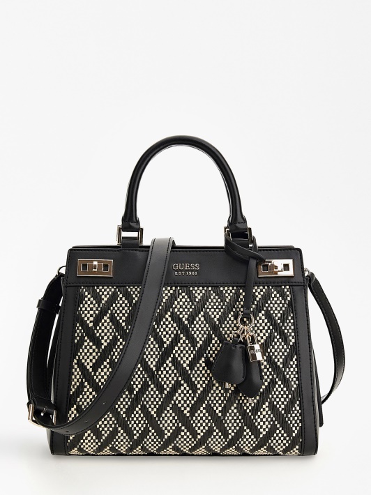 Juoda Guess Katey Raffia Rankinė