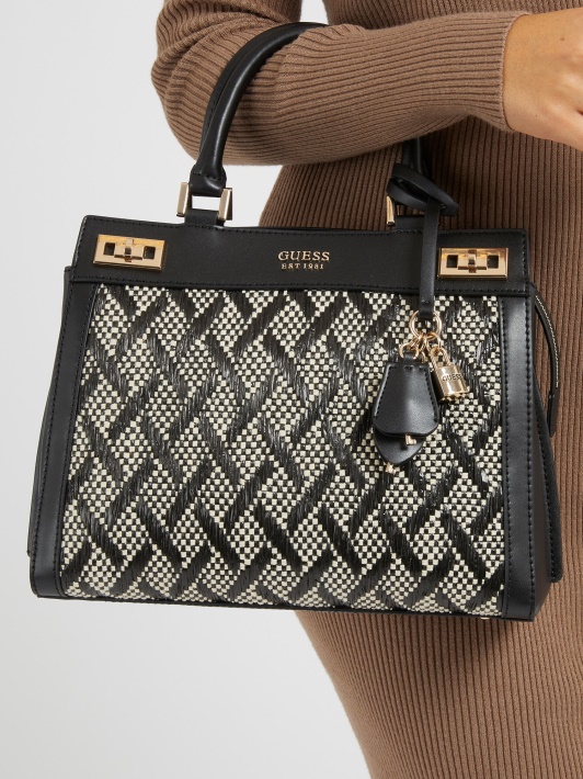 Juoda Guess Katey Raffia Rankinė