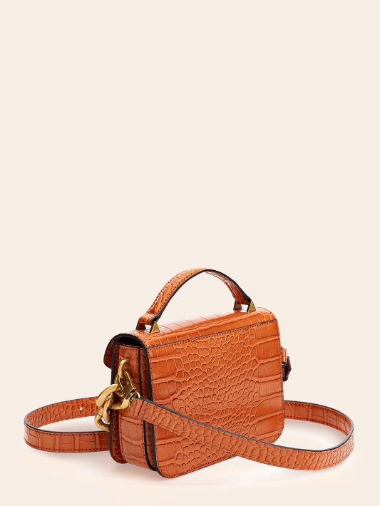Retour Croc Print Mikro Rankinė Ruda Spėjimas