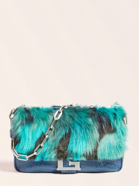 Helma Dirbtinio Kailio Crossbody Blue Spėjimas