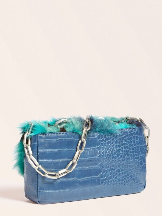Helma Dirbtinio Kailio Crossbody Blue Spėjimas