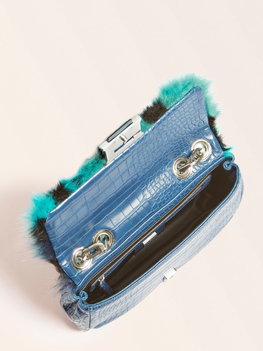 Helma Dirbtinio Kailio Crossbody Blue Spėjimas