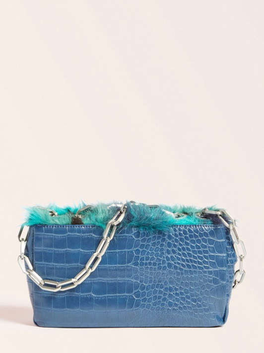 Helma Dirbtinio Kailio Crossbody Blue Spėjimas