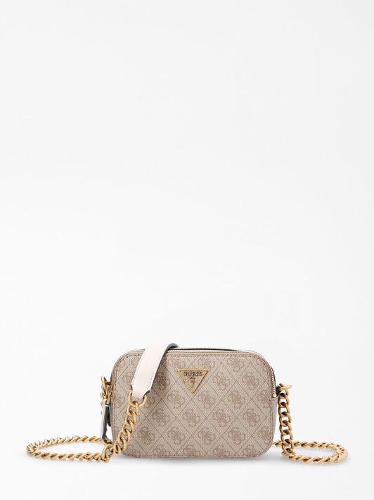 Rudas Guess Noelle 4g ​​logotipas Mini Crossbody Krepšys Nauja Tendencija