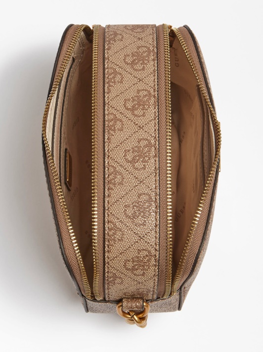 Rudas Guess Noelle 4g ​​logotipas Mini Crossbody Krepšys Nauja Tendencija
