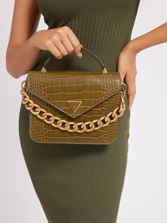Retour Croc Print Mini Rankinė žalia Spėlionė