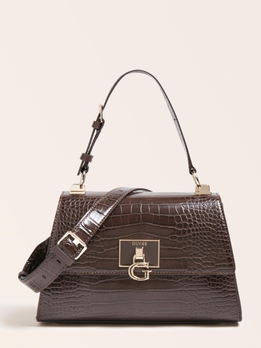 Ruda Guess Stephi Croc Spausdinimo Rankinė