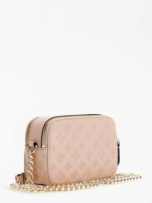 Atspėk Rožinės Spalvos Noelle Su įspaudu Logotipu Mini Crossbody