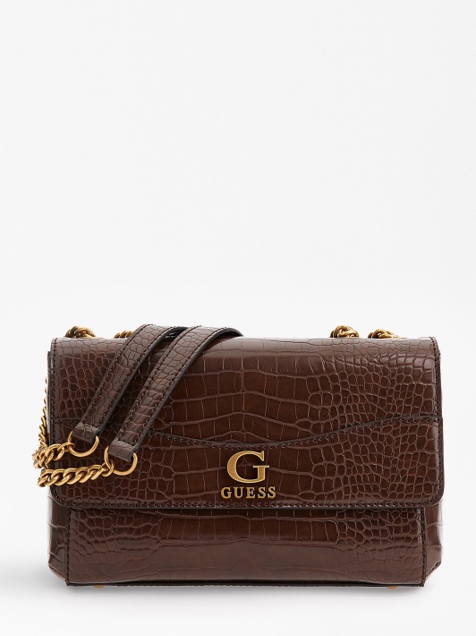 Nell Croc-print Crossbody Brown Spėjimas