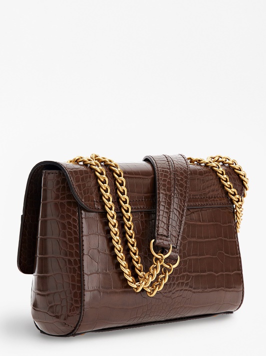 Nell Croc-print Crossbody Brown Spėjimas