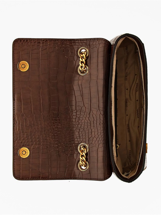 Nell Croc-print Crossbody Brown Spėjimas