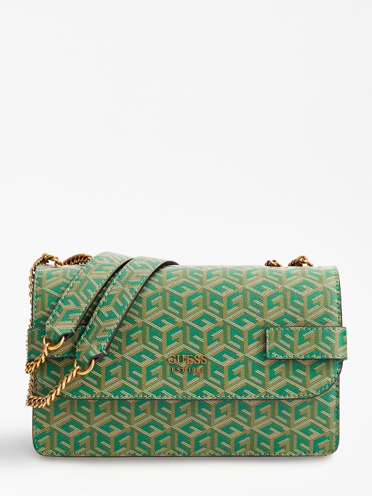 žalias Spėjimas Atene Dygsniuotas Mini Crossbody Bag