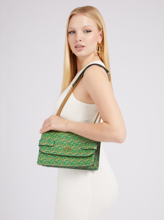 žalias Spėjimas Atene Dygsniuotas Mini Crossbody Bag