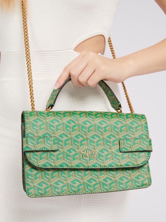 žalias Spėjimas Atene Dygsniuotas Mini Crossbody Bag