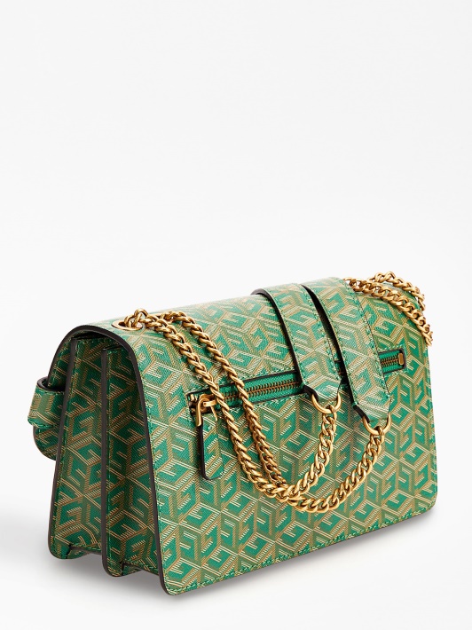 žalias Spėjimas Atene Dygsniuotas Mini Crossbody Bag