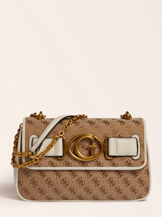 Baltas Guess Aileen 4g Logotipas Crossbody Krepšys