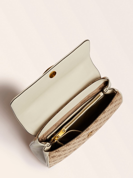 Baltas Guess Aileen 4g Logotipas Crossbody Krepšys