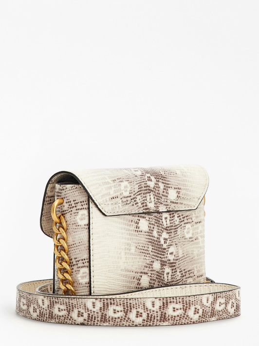 Pilka Multi Shenny Python-print Mini Crossbody Spėjimas