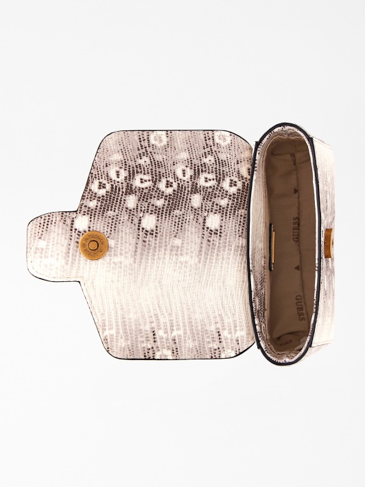 Pilka Multi Shenny Python-print Mini Crossbody Spėjimas