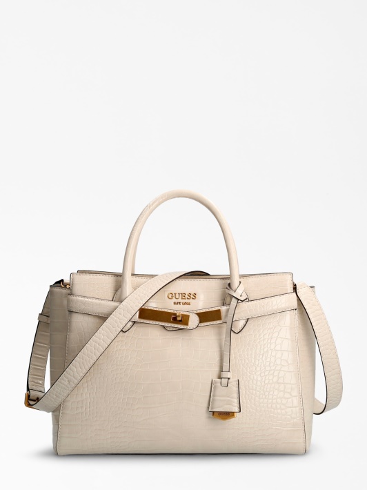 Balta Guess Enisa Croc Print Rankinė