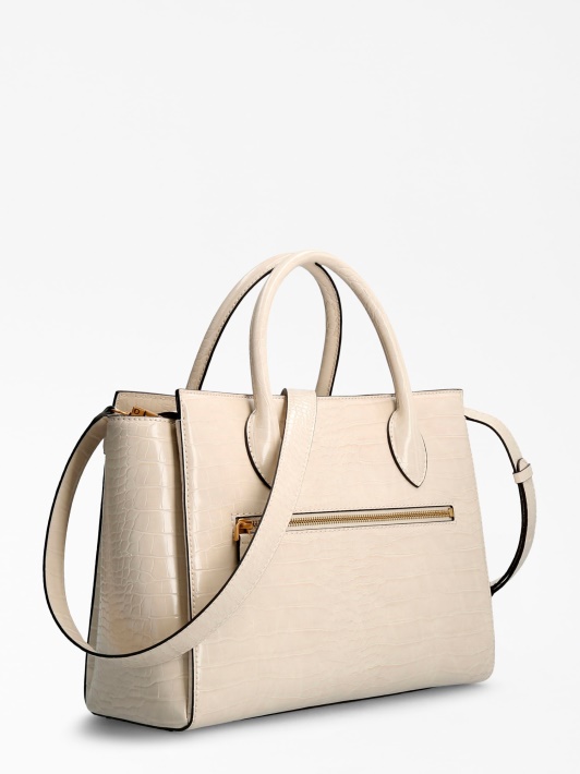 Balta Guess Enisa Croc Print Rankinė