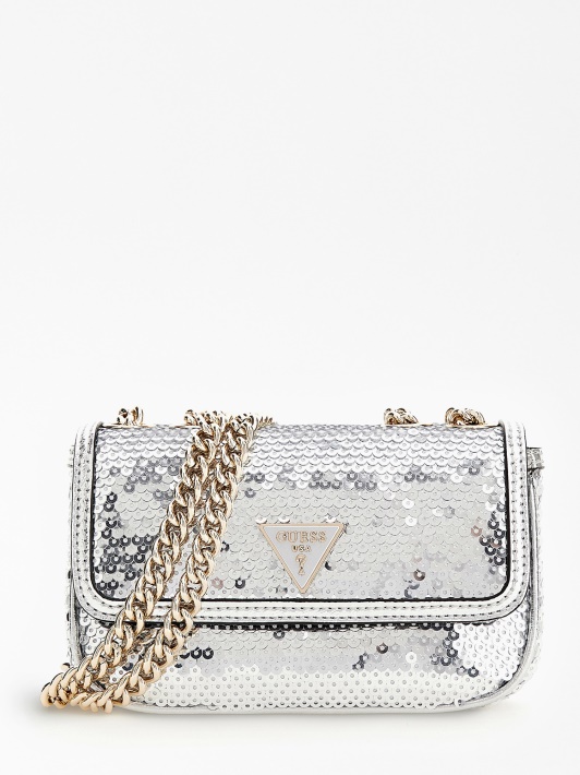 Sidabrinės Kibirkšties Blizgučiai Mini Crossbody Atspėti