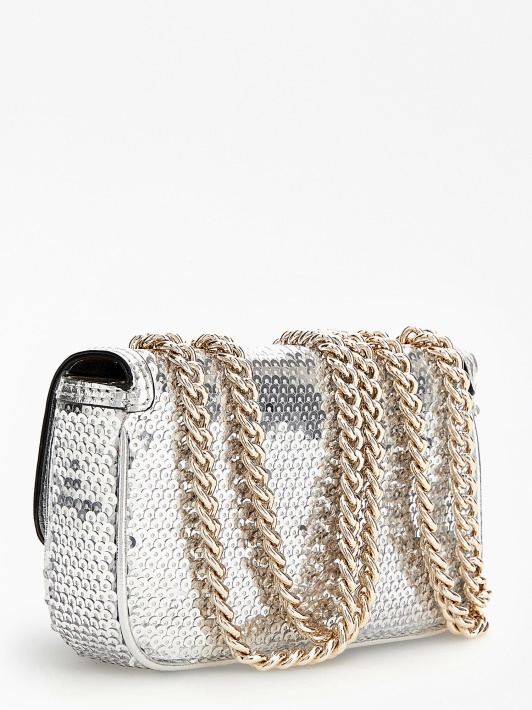 Sidabrinės Kibirkšties Blizgučiai Mini Crossbody Atspėti