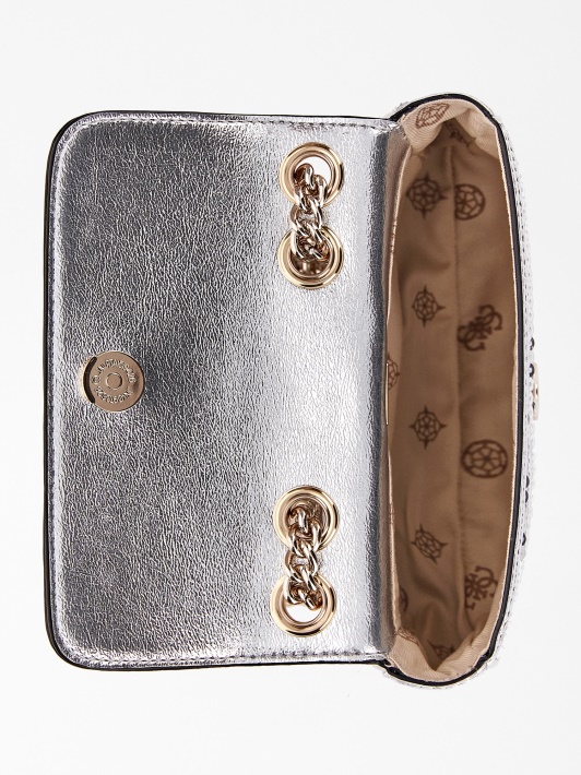 Sidabrinės Kibirkšties Blizgučiai Mini Crossbody Atspėti